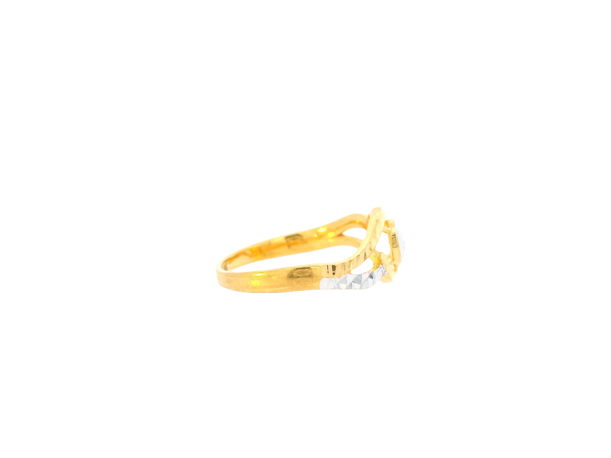 22K Yellow + White Gold Ladies Ring