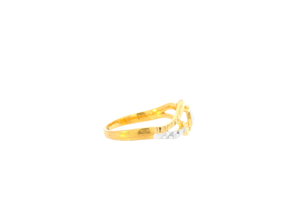 22K Yellow + White Gold Ladies Ring