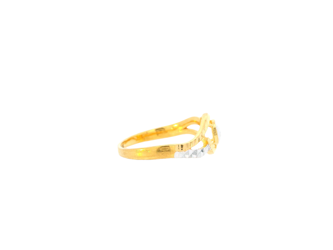 22K Yellow + White Gold Ladies Ring