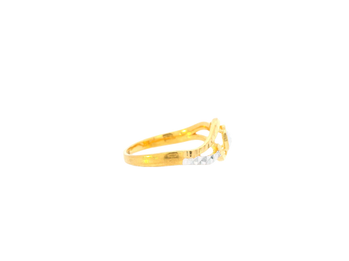 22K Yellow + White Gold Ladies Ring