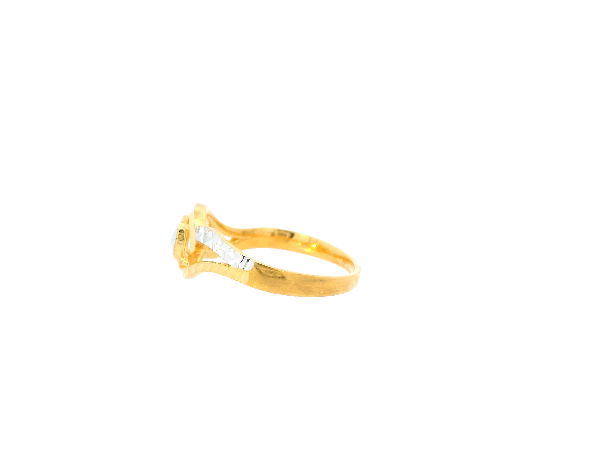 22K Yellow + White Gold Ladies Ring