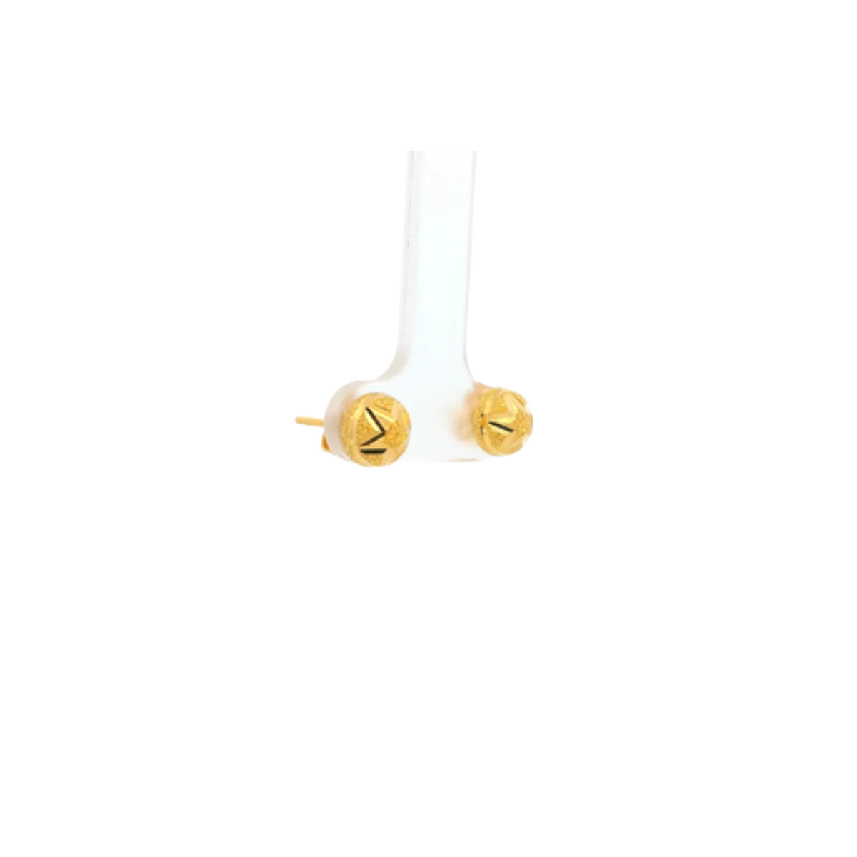 22K Yellow Gold Fancy Stud Earrings | Lightweight Polished Tops