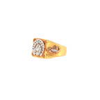 22K Yellow & White Gold 2-Tone Men’s Ring – Size 10.5, 7.5g with Cubic Zirconia