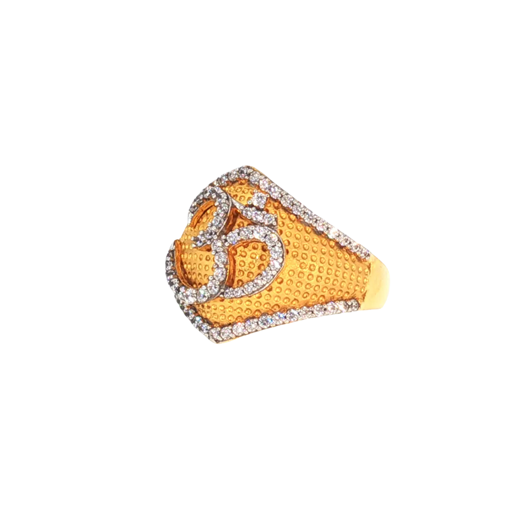 Stylish 22K Yellow Gold Cubic Zirconia Ring – 8.9g Classic Stone Design