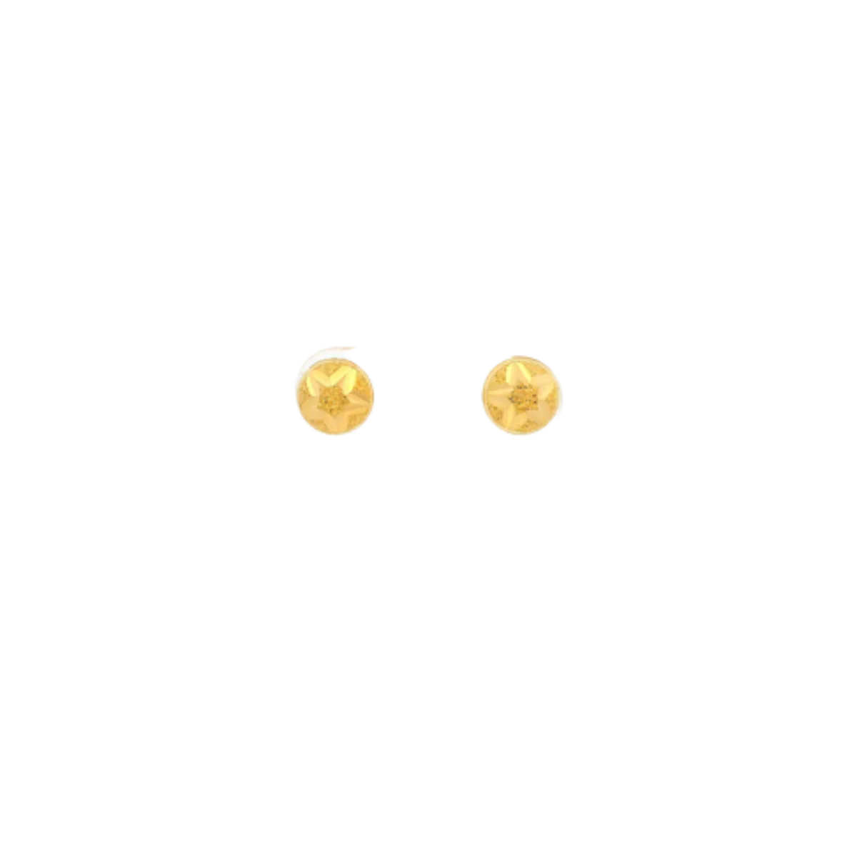 22K Yellow Gold Fancy Stud Earrings | Lightweight Polished Tops