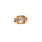 22K Yellow & White Gold 2-Tone Men’s Ring – Size 10.5, 7.5g with Cubic Zirconia