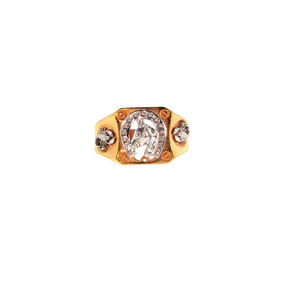 22K Yellow & White Gold 2-Tone Men’s Ring – Size 10.5, 7.5g with Cubic Zirconia