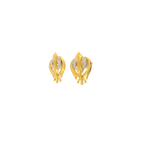 22K Yellow Gold Sikh Style CZ Stud Earrings | Traditional Polished Tops