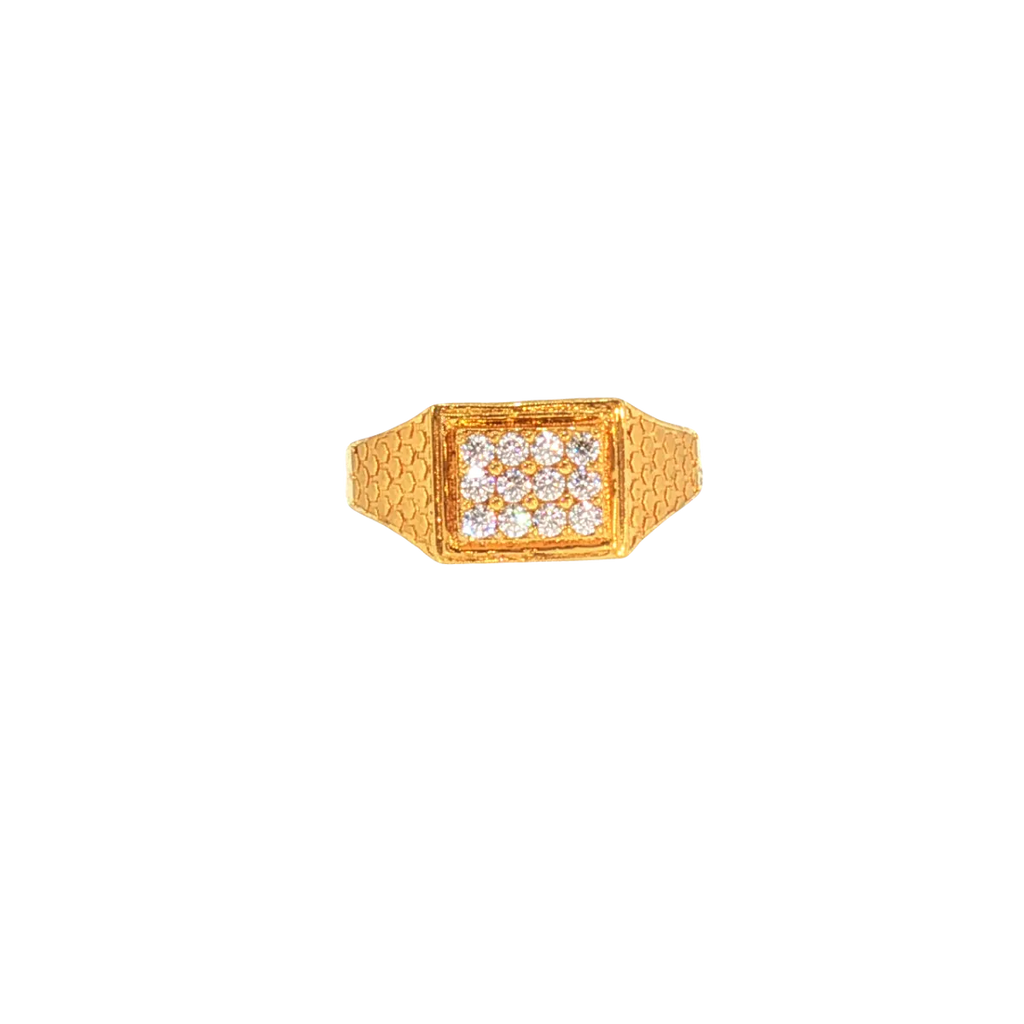 Lightweight 22K Yellow Gold Cubic Zirconia Ring – 3.6g Elegant Minimal Design