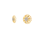 22K Yellow Gold CZ Stud Earrings | Elegant Stone Tops