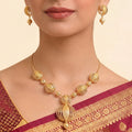 22K Polished Yellow Gold Beaded Strand Necklace