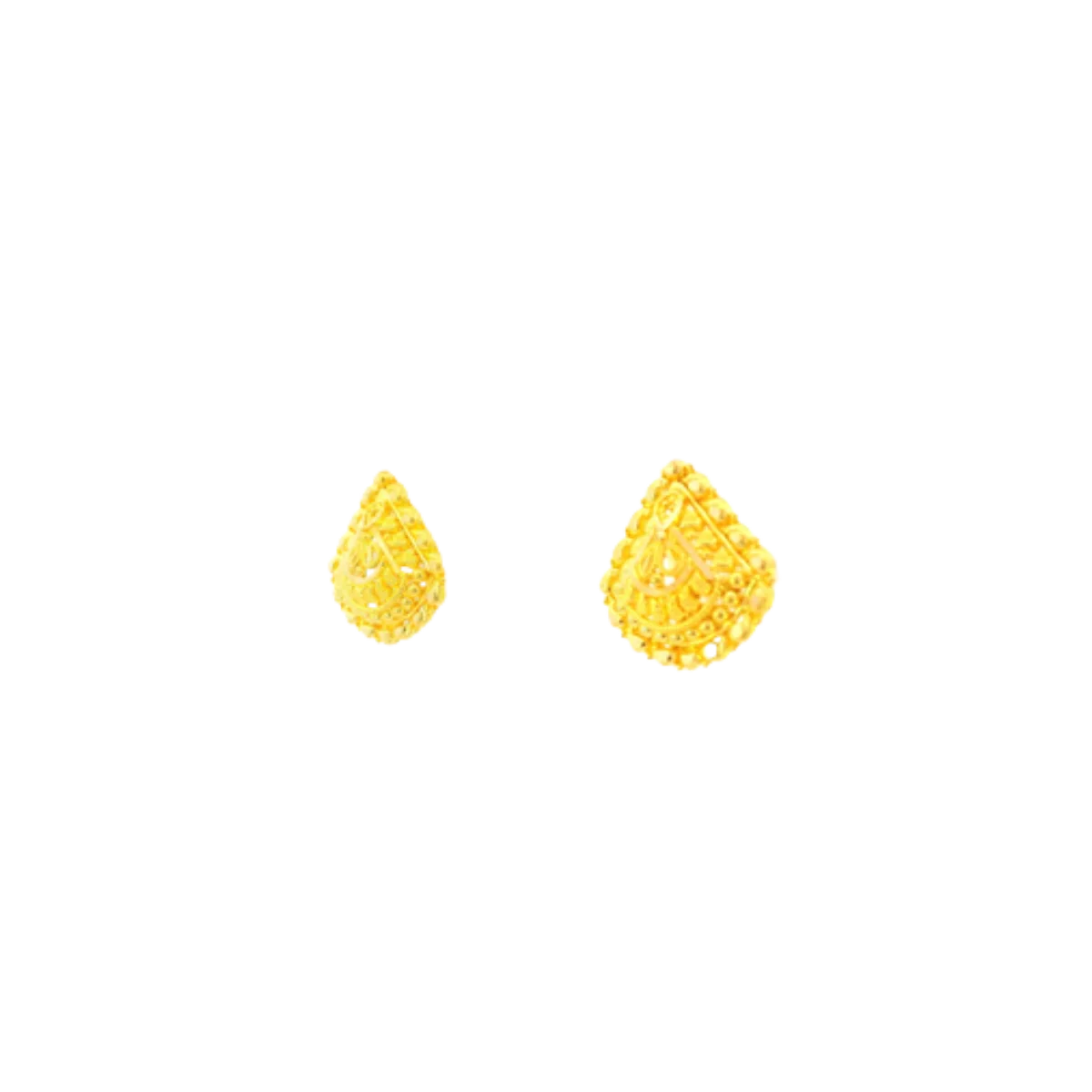 22K Yellow Gold Traditional Stud Earrings | Premium Polished Tops