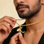 22K Yellow Gold Initial “K” Pendant with Cubic Zirconia