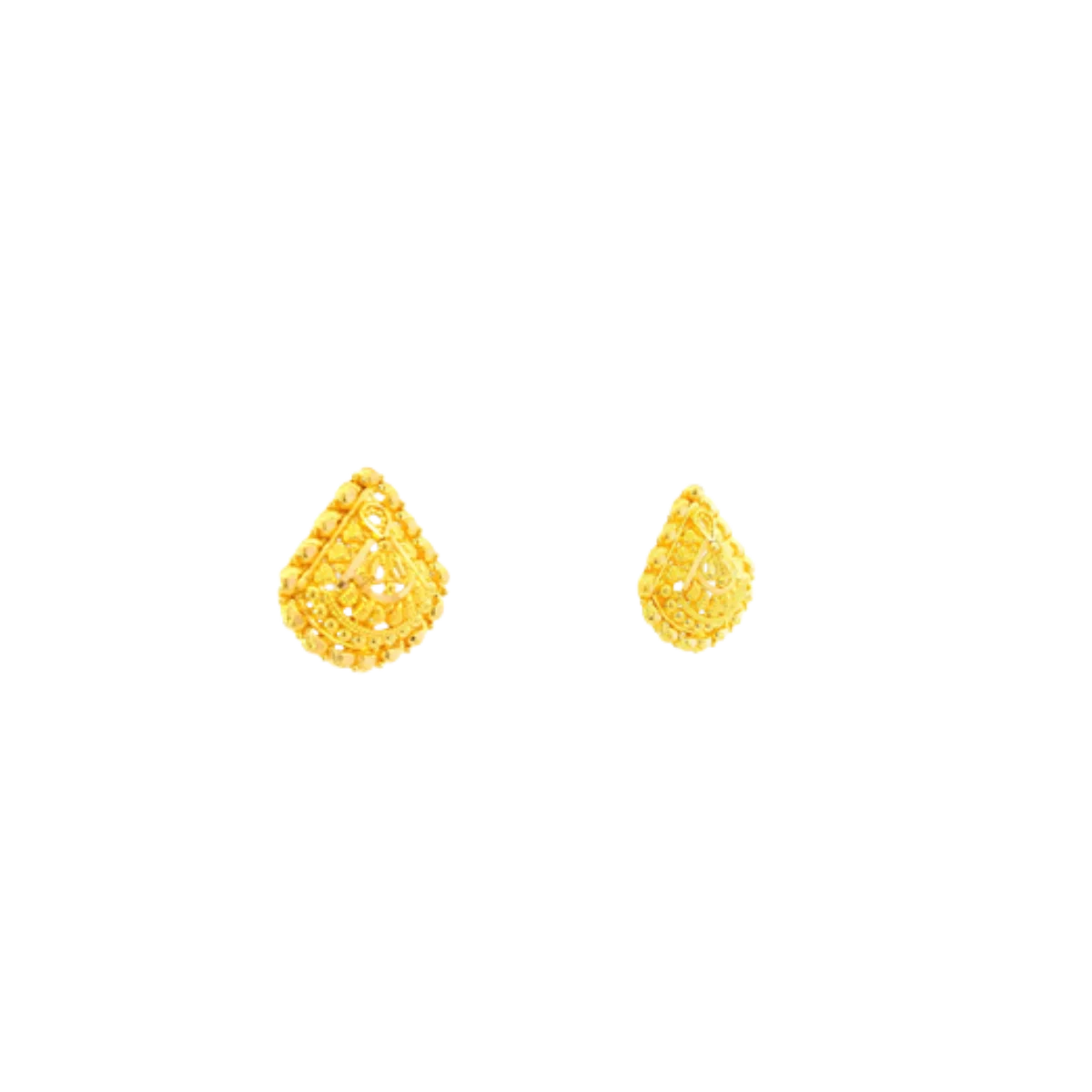 22K Yellow Gold Traditional Stud Earrings | Premium Polished Tops