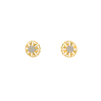22K Yellow Gold CZ Stud Earrings | Elegant Stone Tops