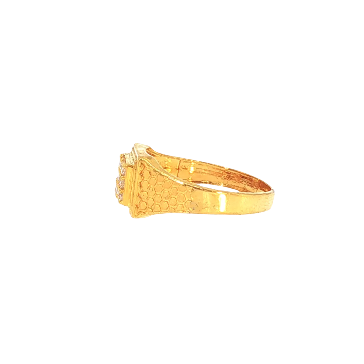 Lightweight 22K Yellow Gold Cubic Zirconia Ring – 3.6g Elegant Minimal Design