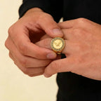 22K Yellow Gold Ring – Bold Polished Band