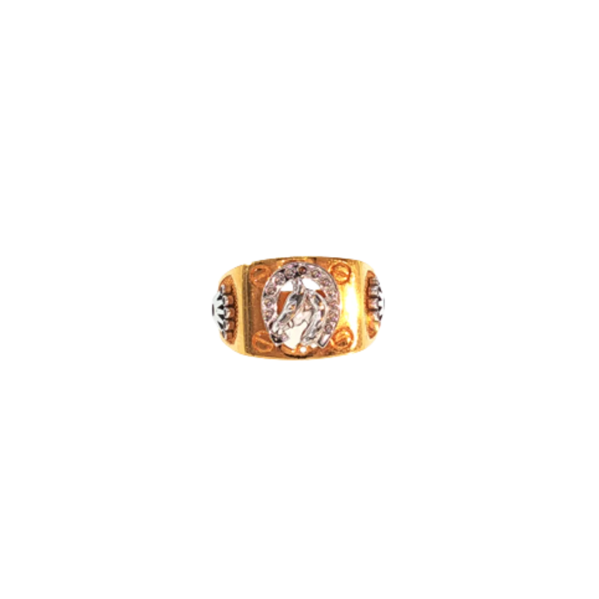 22K Two-Tone Gold Fancy Men’s Ring | Stylish Designer Band