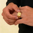 22K Yellow Gold Om Men’s Ring | Lightweight Spiritual Band