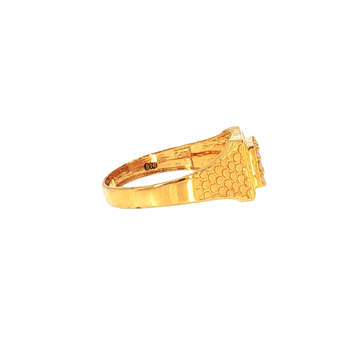 Lightweight 22K Yellow Gold Cubic Zirconia Ring – 3.6g Elegant Minimal Design