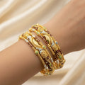 22K Yellow Gold Meenakari Screw Bangles – 103.9g (Set of 2)