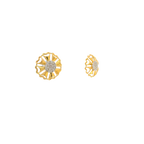 22K Yellow Gold CZ Stud Earrings | Elegant Stone Tops
