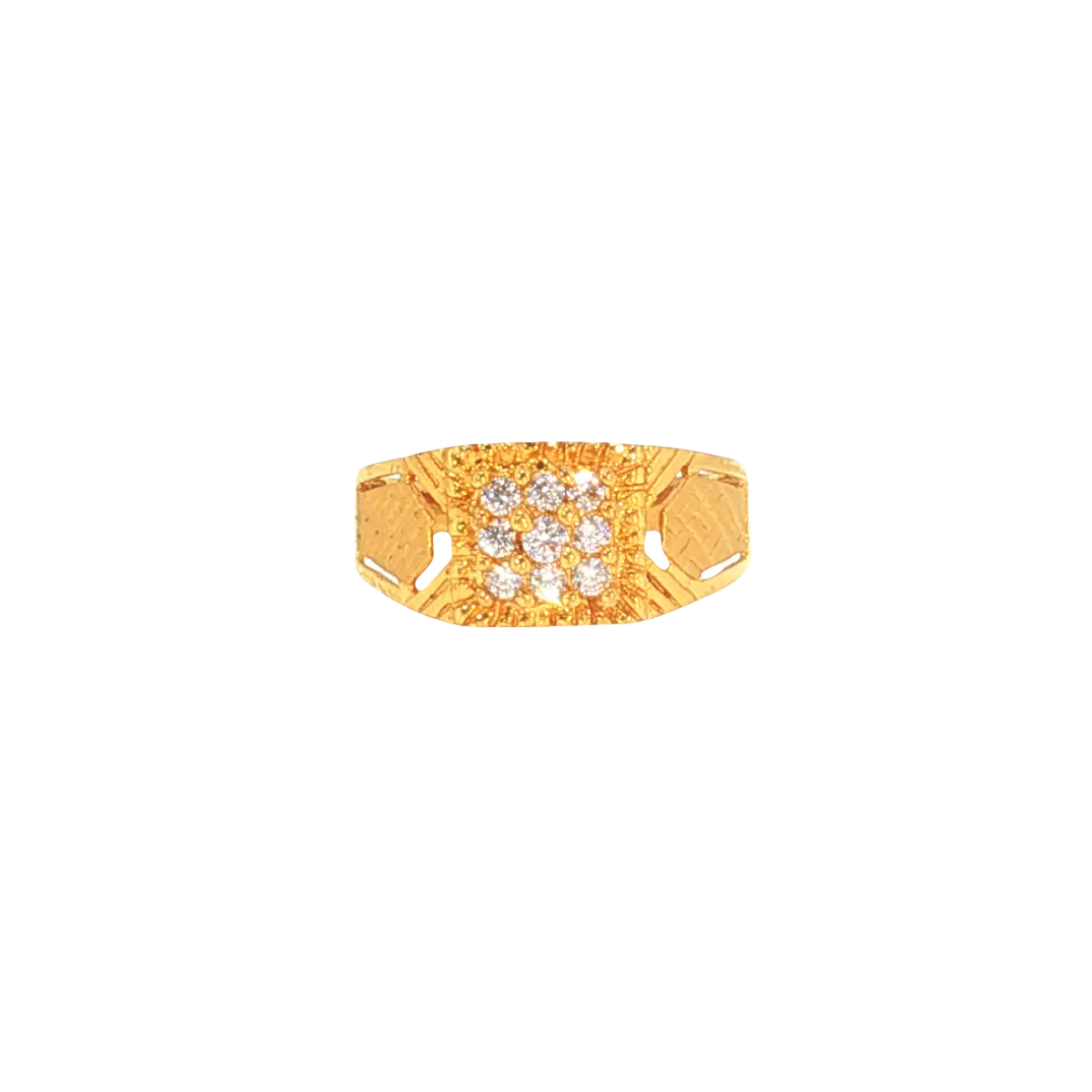 Elegant 22K Yellow Gold Cubic Zirconia Ring – 4.2g Refined Stone Design