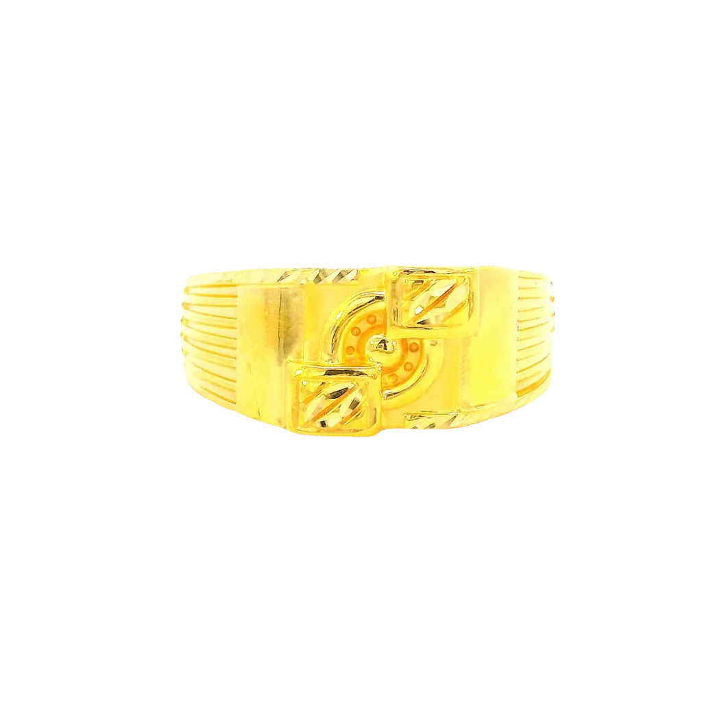 22K Yellow Gold Men’s Fancy Ring (6.3 Grams) – Bold & Elegant Design