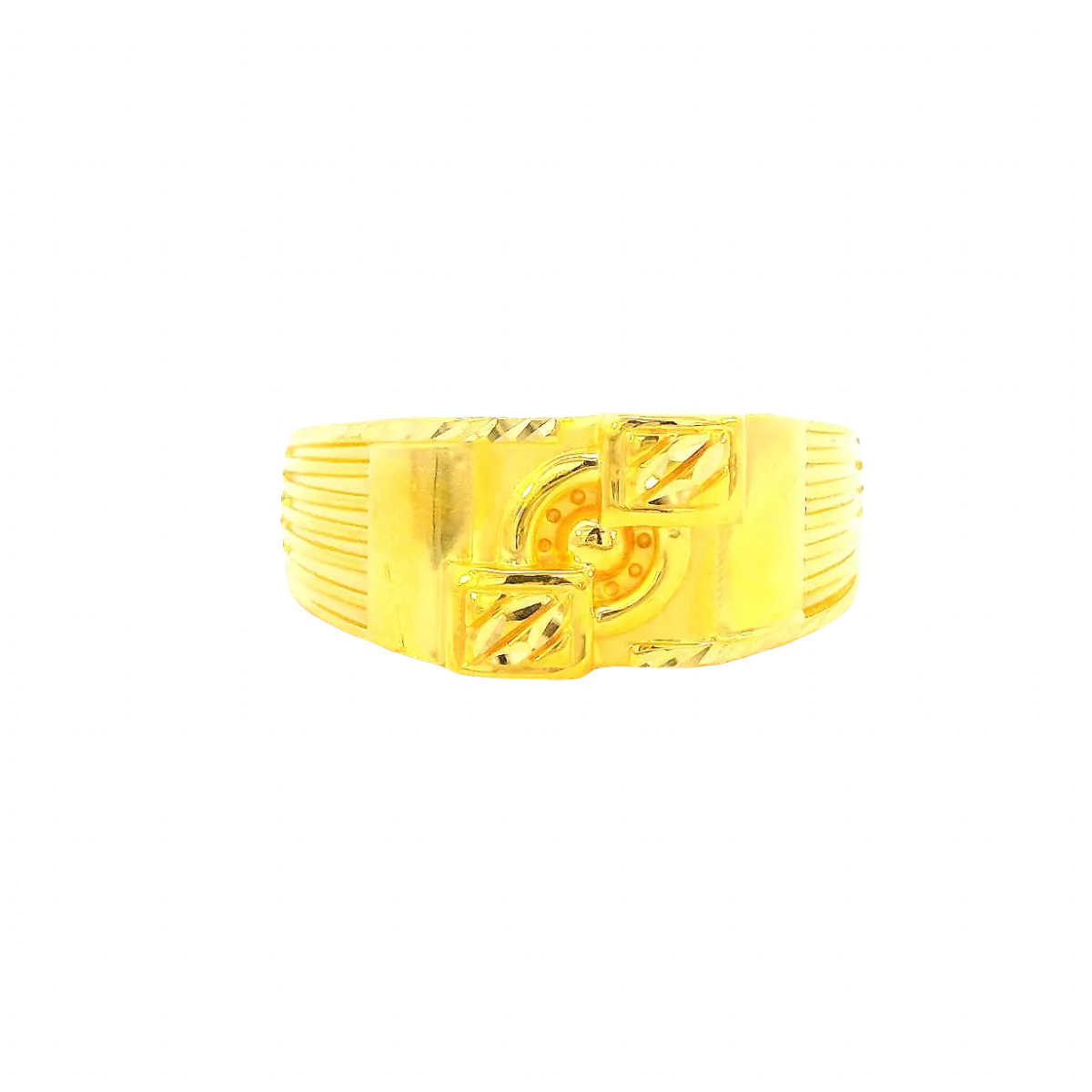 22K Yellow Gold Men’s Fancy Ring (6.3 Grams) – Bold & Elegant Design