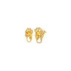22K Yellow Gold CZ Stud Earrings | Elegant Stone Tops