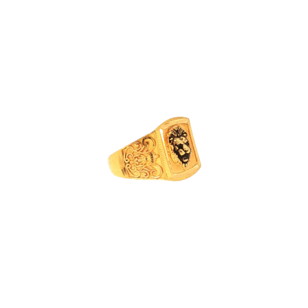 22K Yellow Gold Fancy Men’s Ring | Classic Designer Band