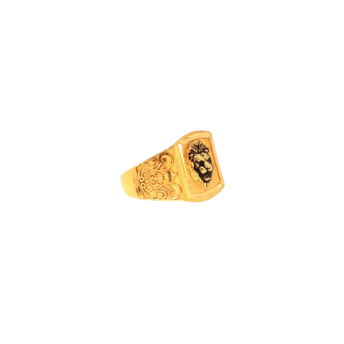 22K Yellow Gold Fancy Men’s Ring | Classic Designer Band