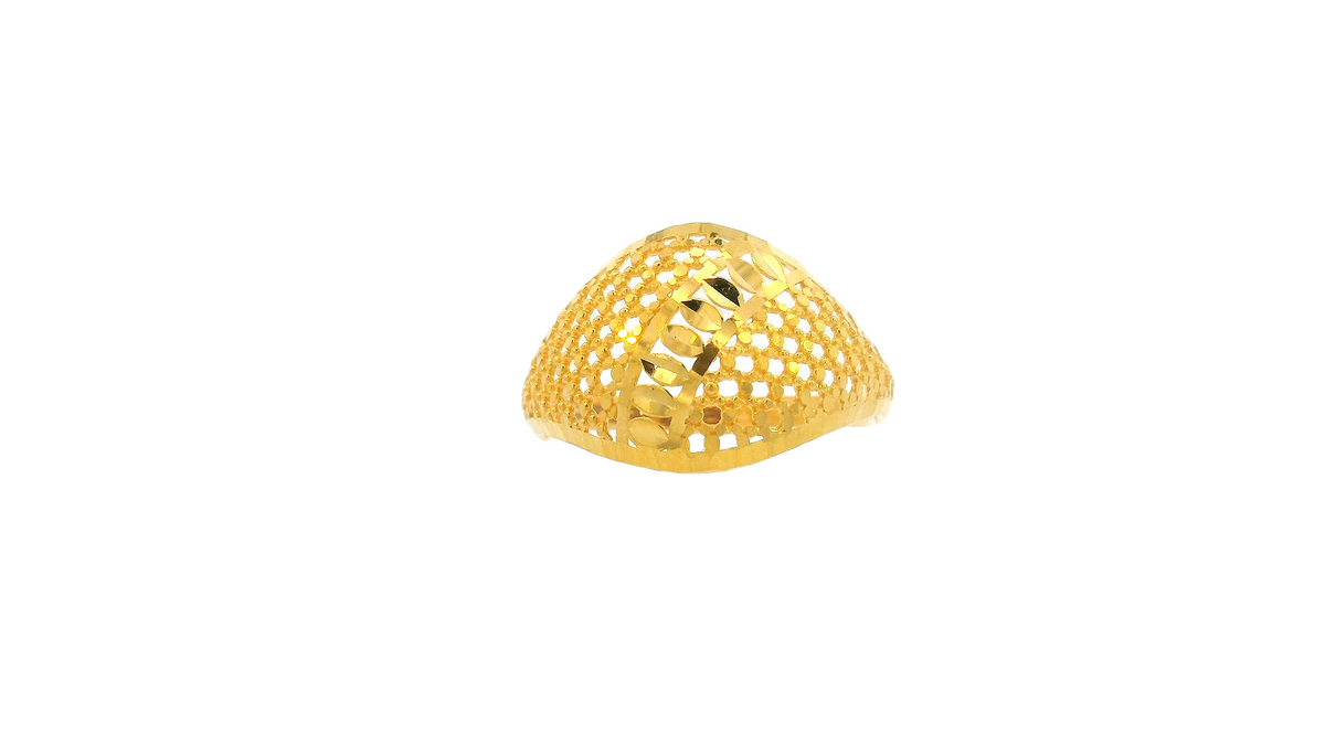 22k Yellow Gold Mesh Pattern Ring
