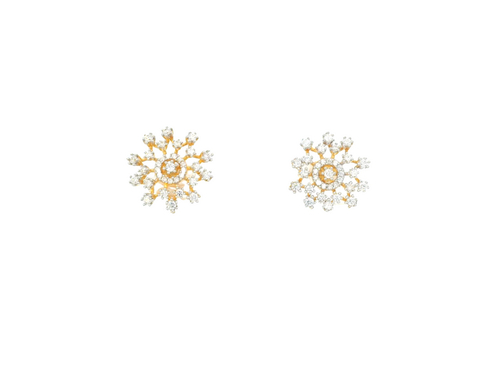 22K Gold Cubic Zirconia Stud Earrings