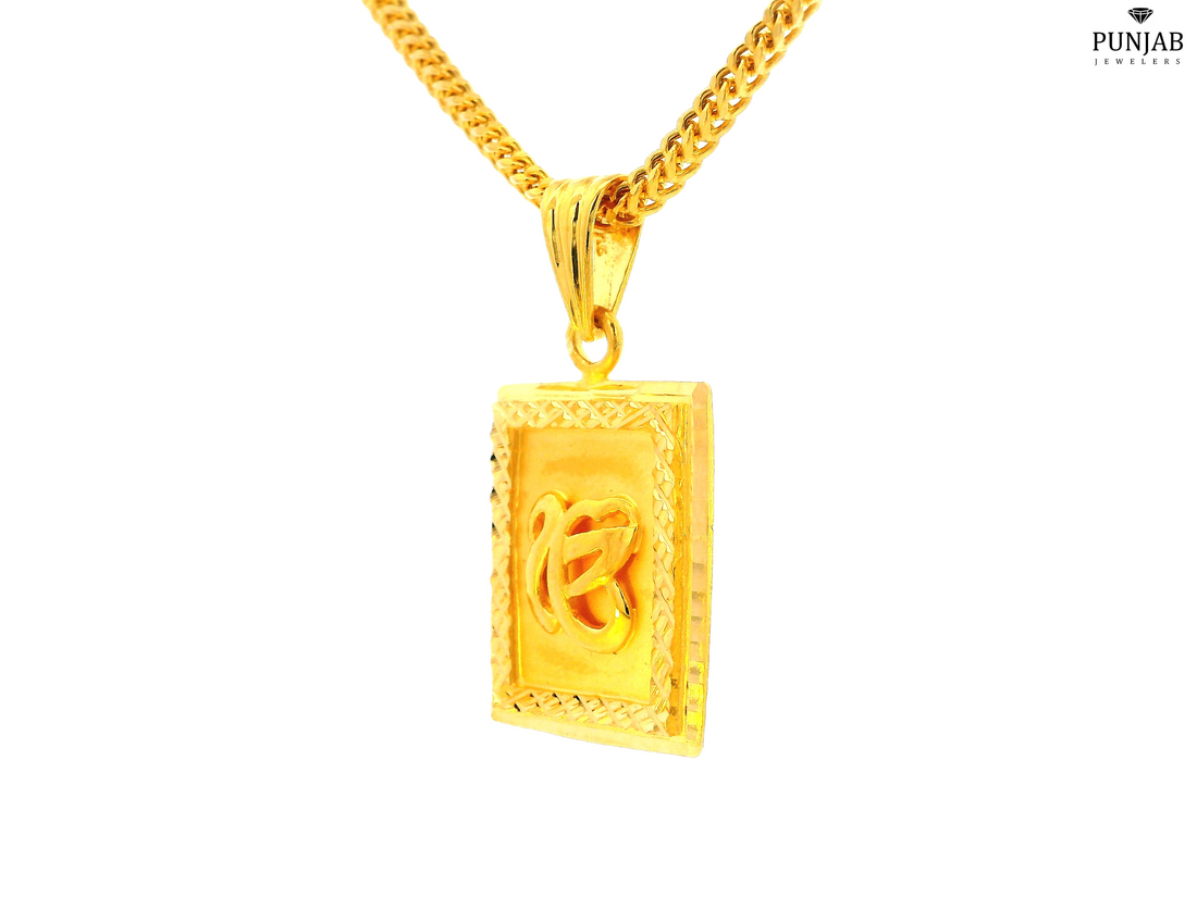 22K Yellow Gold Ek Onkar Symbol Pendant