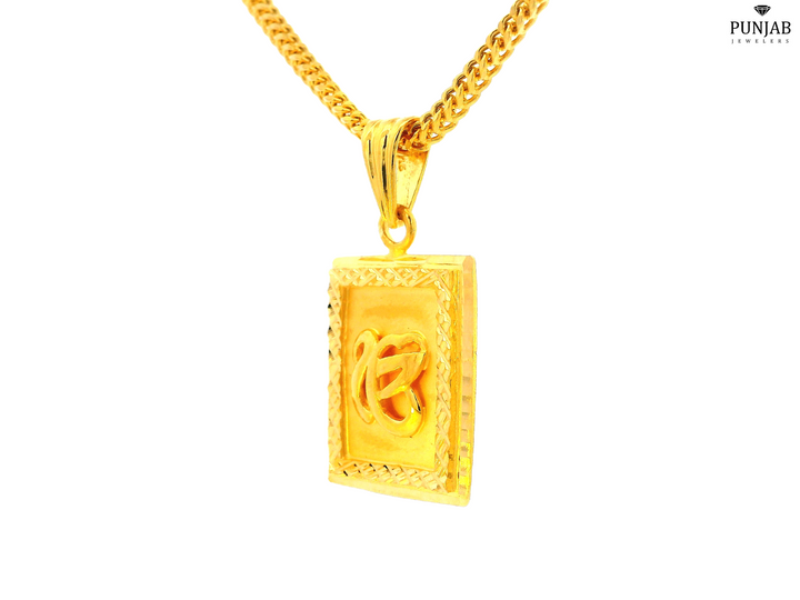 22K Yellow Gold Ek Onkar Symbol Pendant