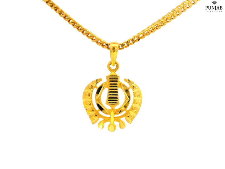 22K Yellow Gold Khanda Pendant