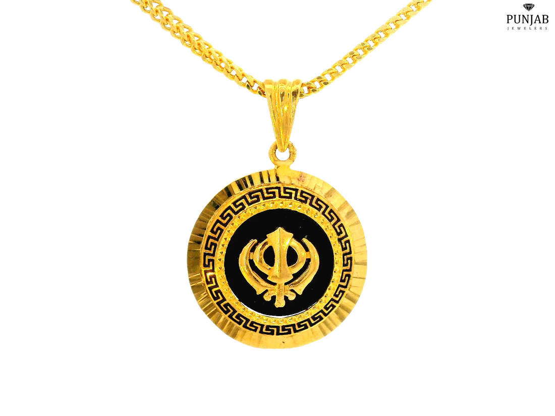 22K Yellow Gold Khanda Symbol Pendant