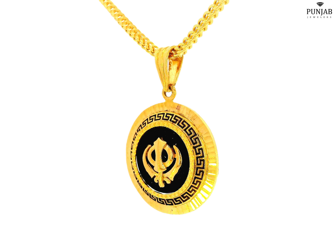 22K Yellow Gold Khanda Symbol Pendant