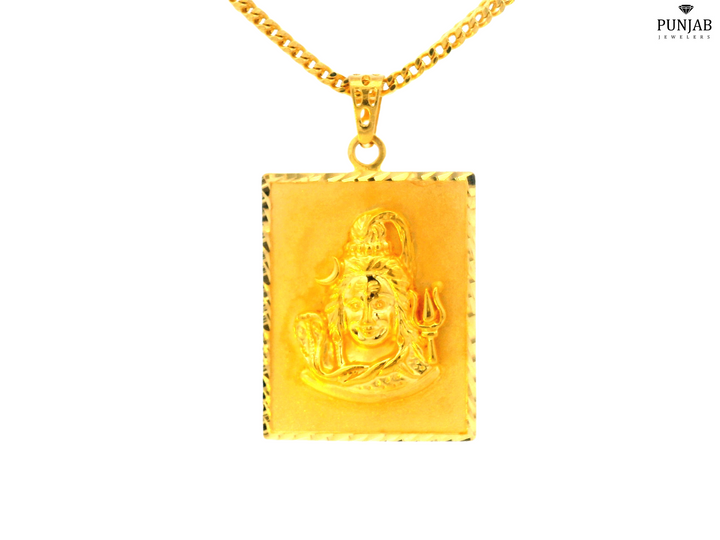 22K Yellow Gold OM and Lord Shiva Pendant