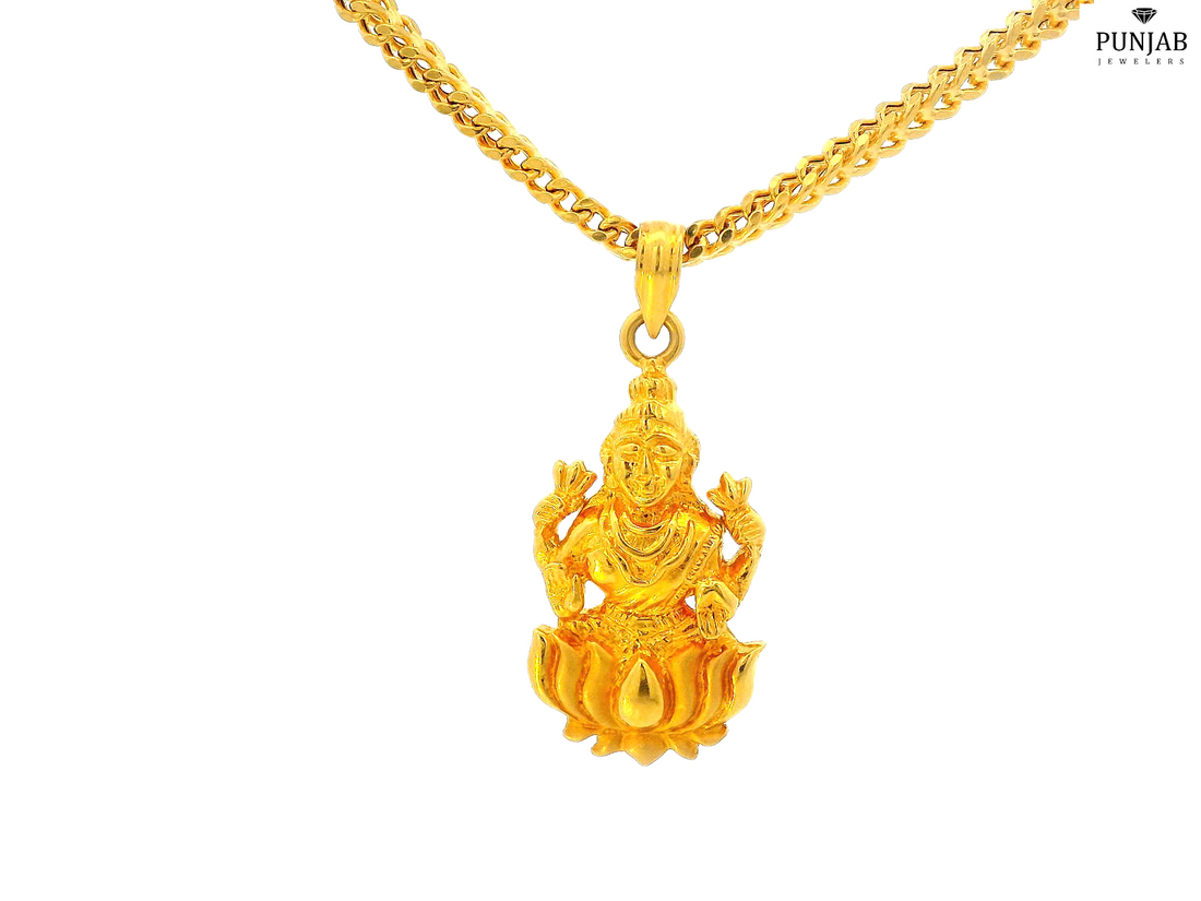 22K Yellow Gold Laxmi Mata Pendant