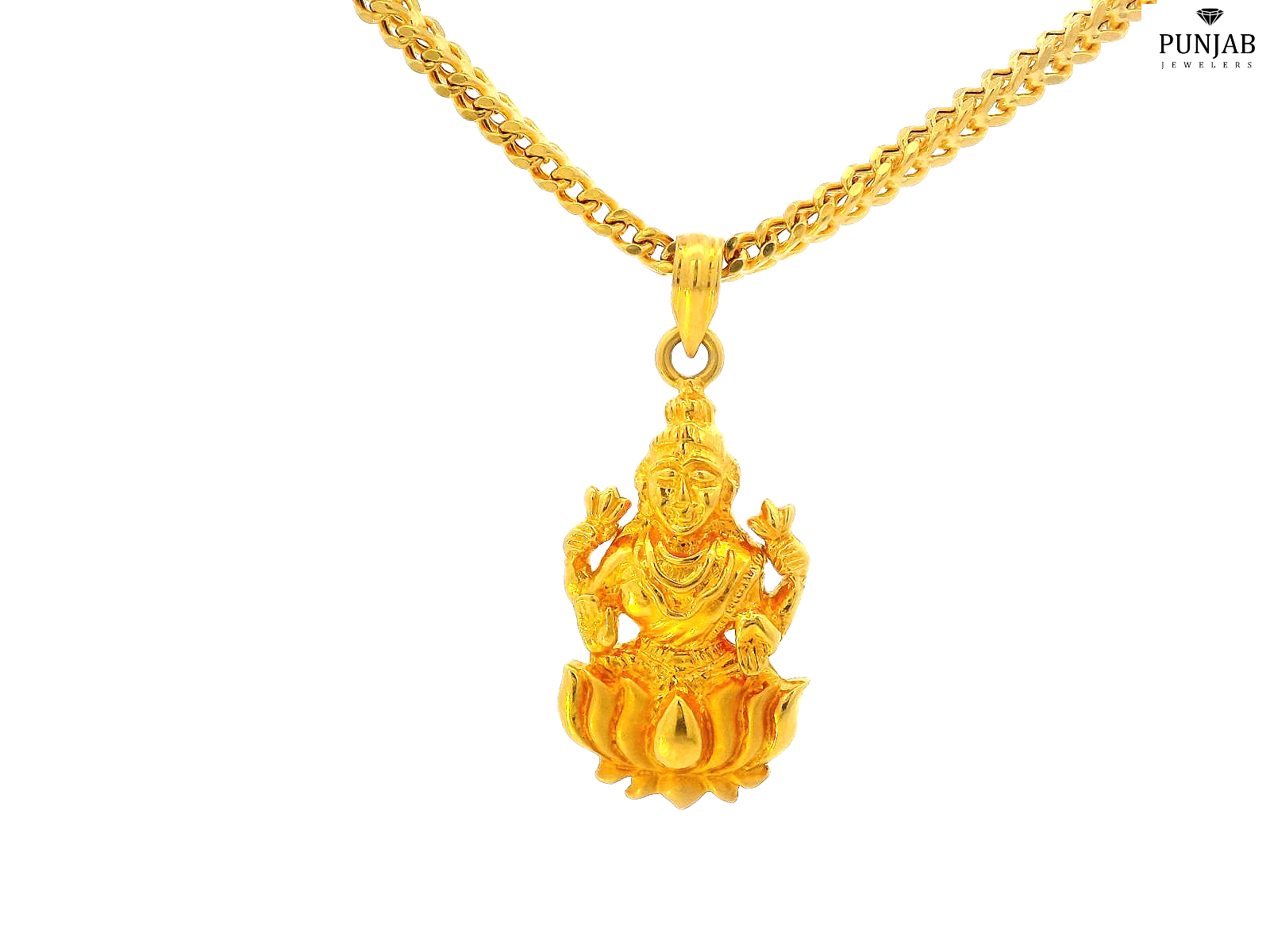 22K Yellow Gold Laxmi Mata Pendant
