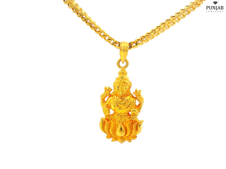 22K Yellow Gold Laxmi Mata Pendant