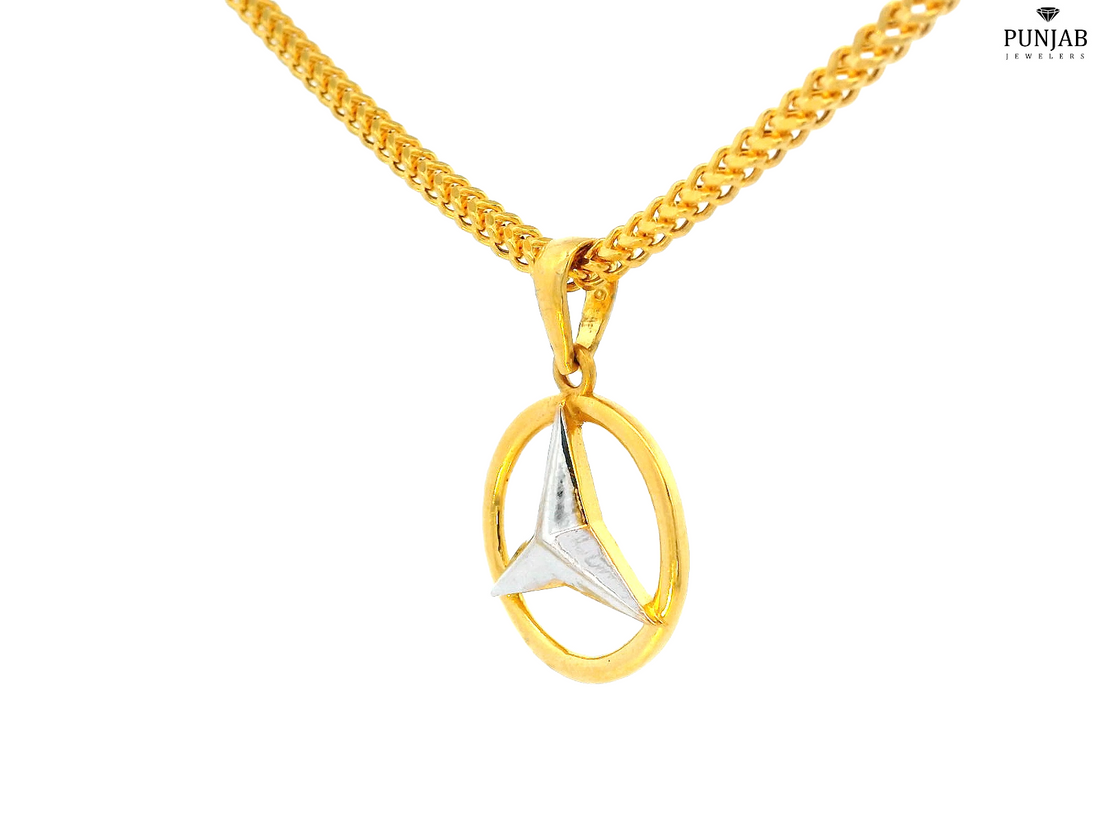 22K Yellow and White Gold Dual-Tone Pendant