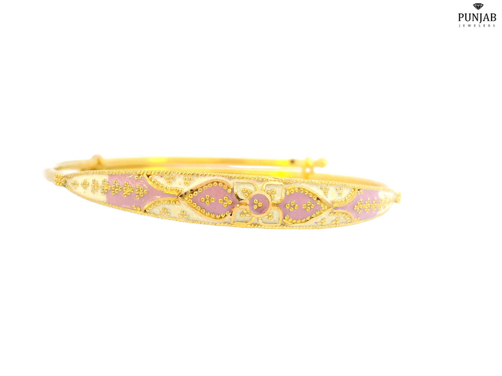 22K Yellow Gold Adjustable Meenakari Bangles