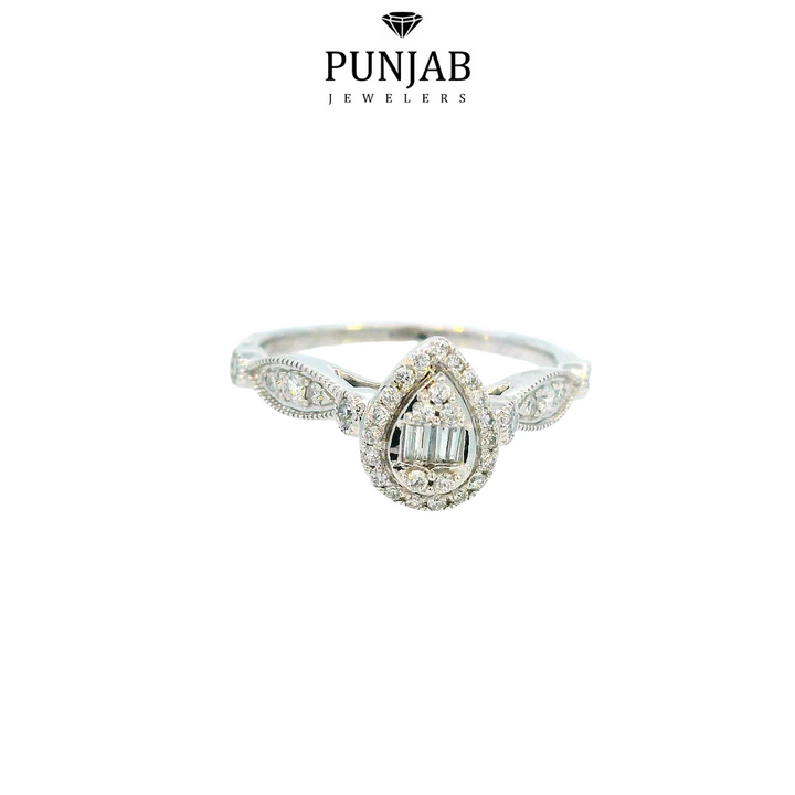 14K White Gold Diamond Ring with 0.33 CT Diamond