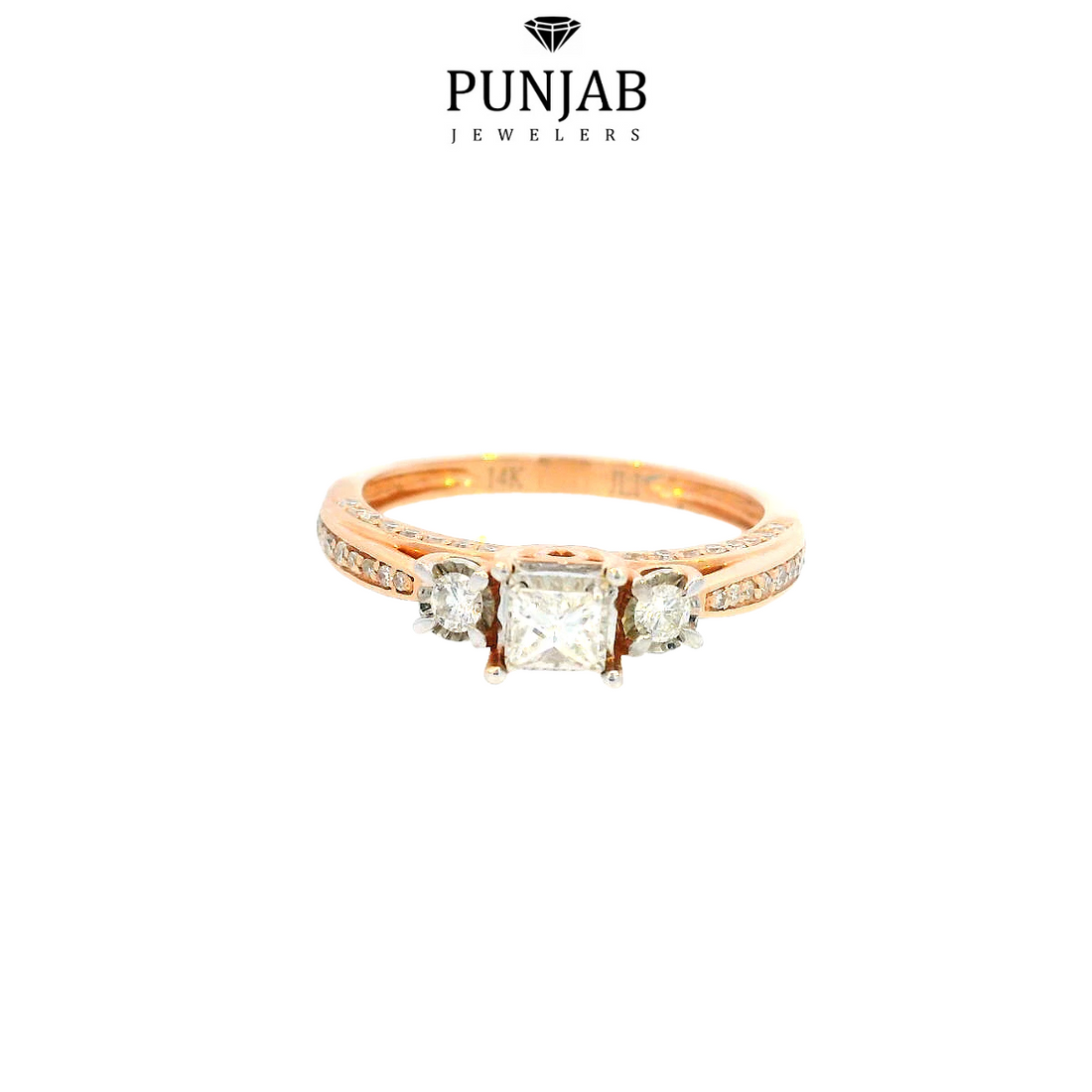 14K Rose Gold Diamond Ring with 0.51 CT Diamond