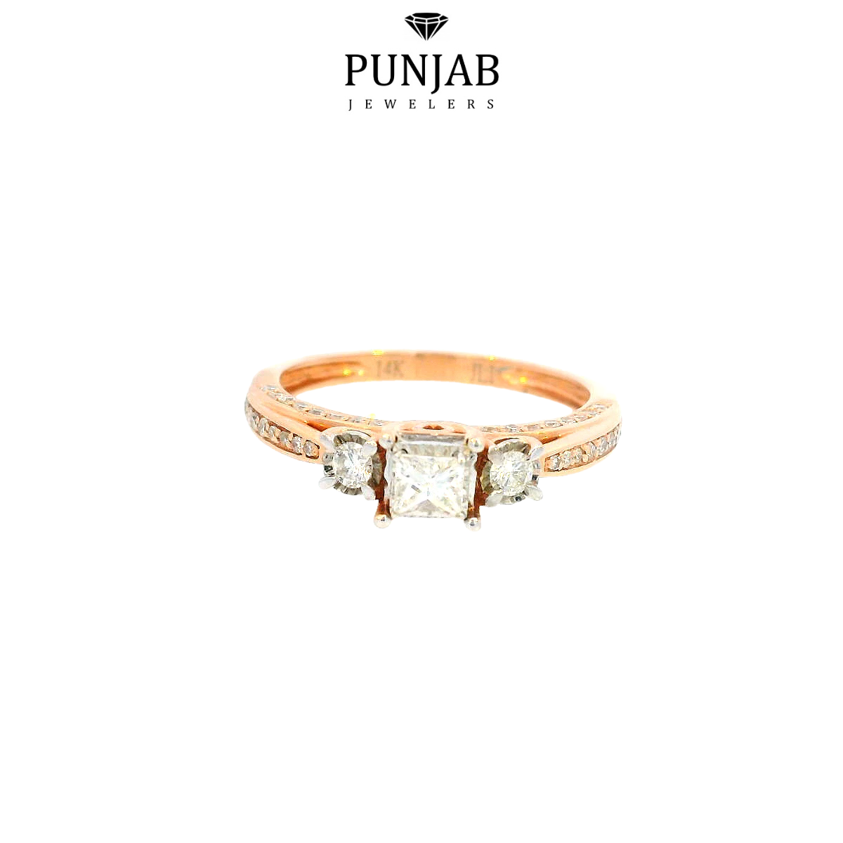 14K Rose Gold Diamond Ring with 0.51 CT Diamond