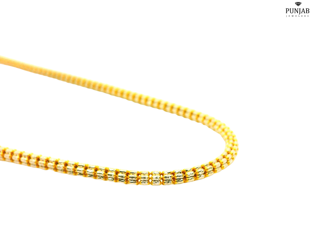 22K Yellow and White Gold Necklace with 7.75mm Width