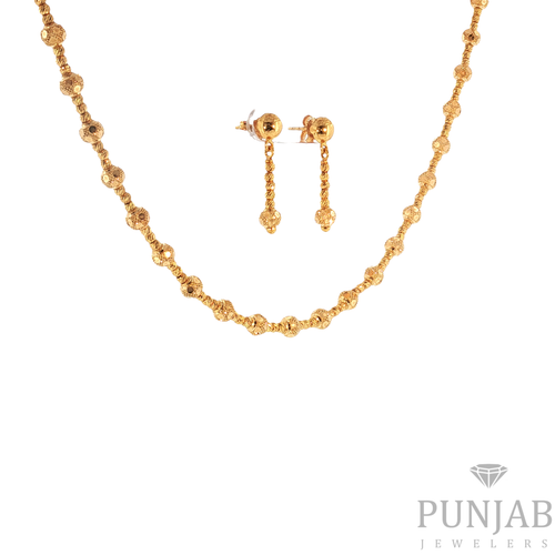 Classic Polished Yellow Gold Beaded Strand Necklace